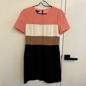 Escada pink black colorblock sheath dress M